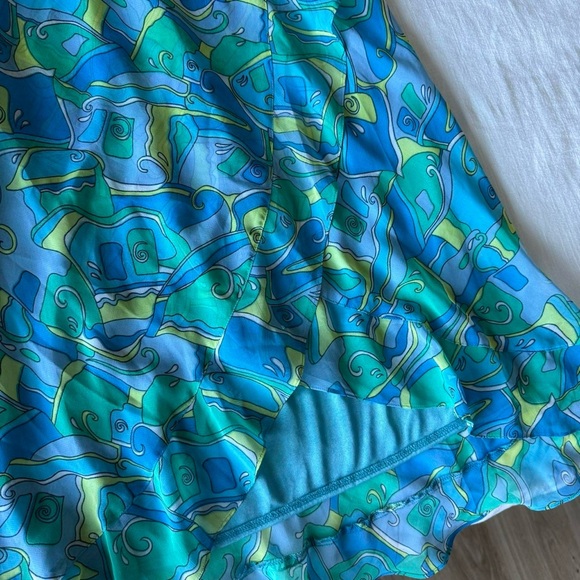 Vintage blue printed midi skirt - Picture 7 of 8